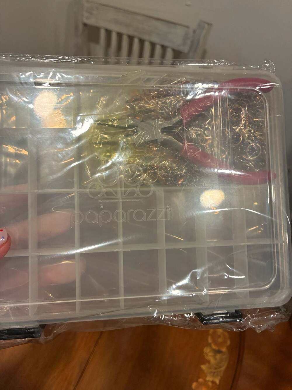 Paparazzi Jewelry Branded Plastic Craft Storage Organizer Box with Pliers and Ju